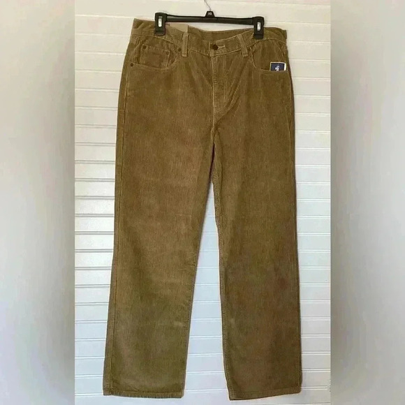 NWT LEVI’S Gold/ Camel Mid Rise Straight Leg Corduroy Pants Size 32X30 - Picture 1 of 9